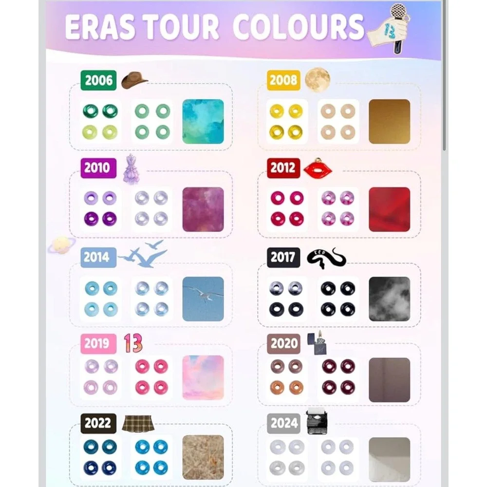 NWT Goldwise ERAS Tour Friendship Bracelet Kit 30 Colors Letter Beads Charms DIY